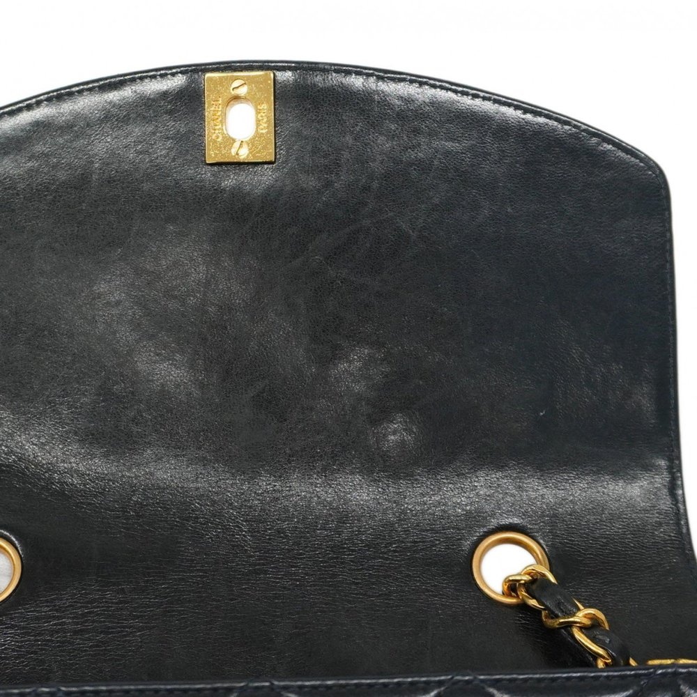 Chanel Shoulder Bag Matelasse Chain Diana Lambskin Black Women's - Picture 7 of 12